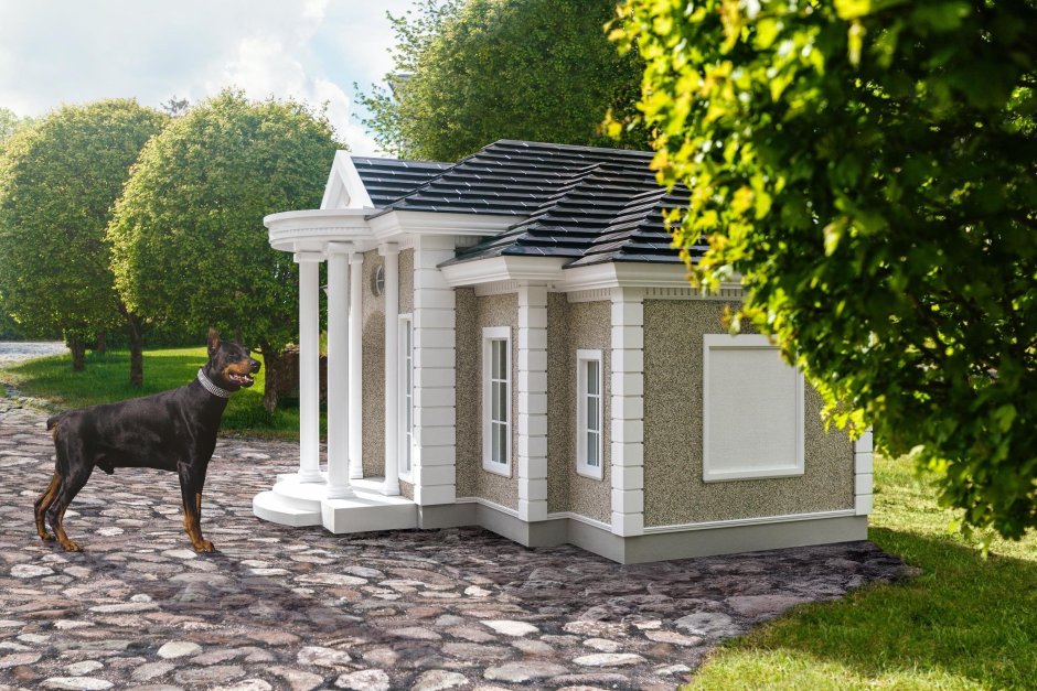 Красивая будка для собаки