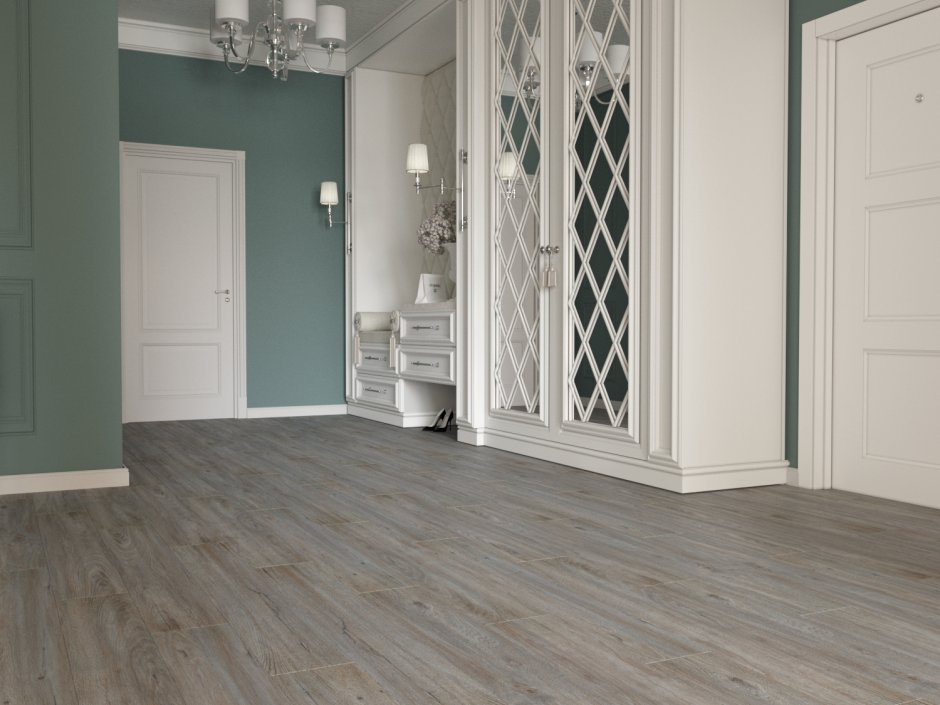 Плитка и паркет в прихожей