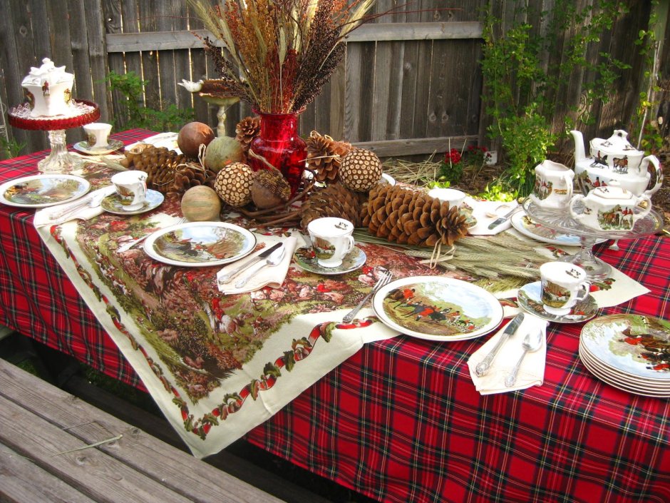 Сервировка стола в деревенском стиле