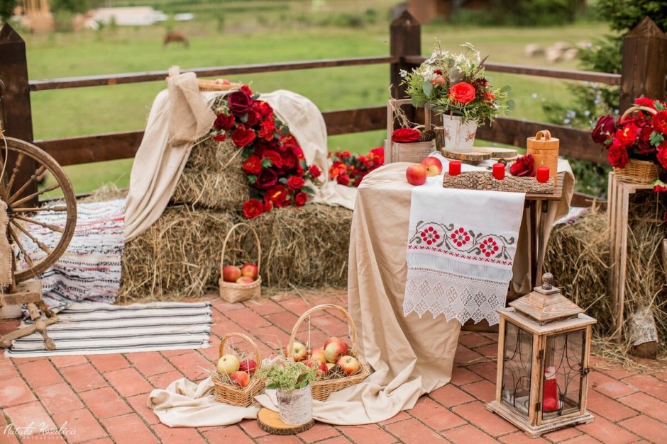 Фотозона в русском стиле