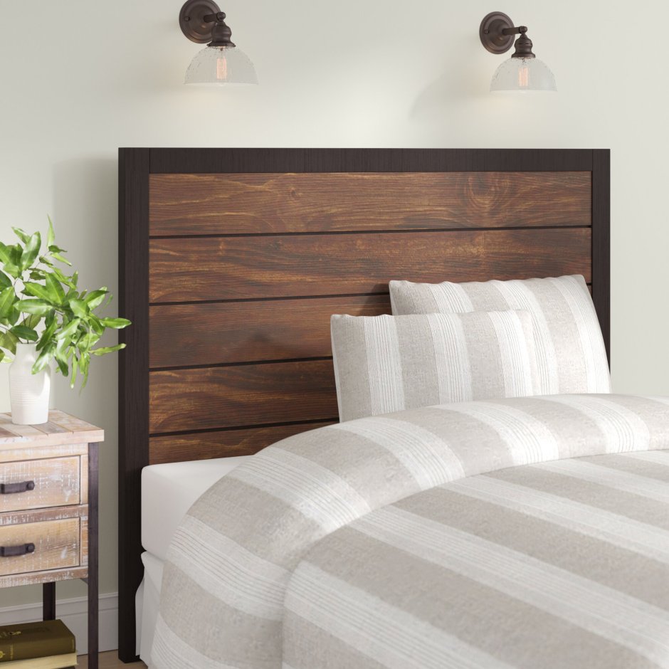 Modern Striped Headboard Bed