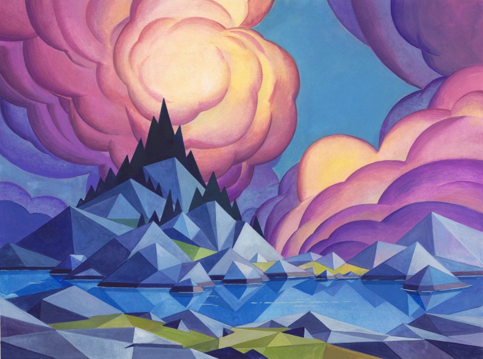 Polygonal Landscape Paintings by Laura Bifano