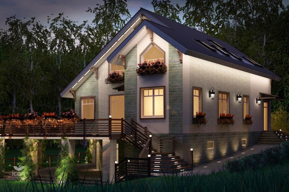 Архитектурная подсветка коттеджа