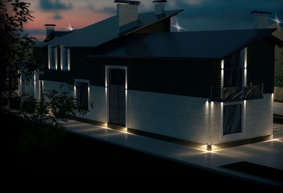 Освещение фасада