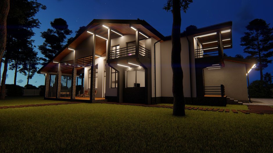 Освещение фасада здания