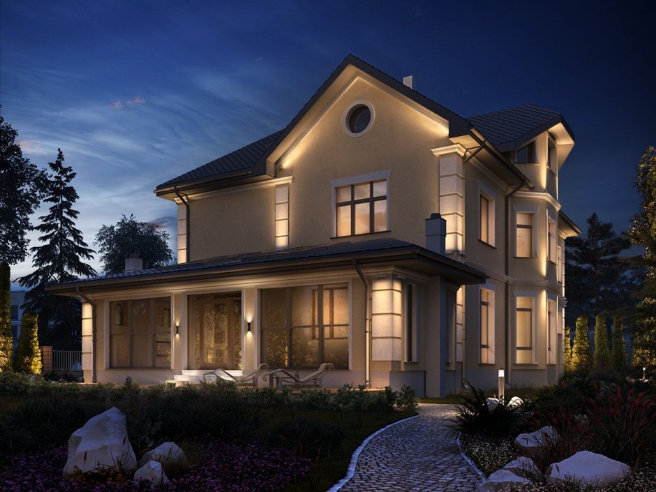 Ночноное освещение фасада