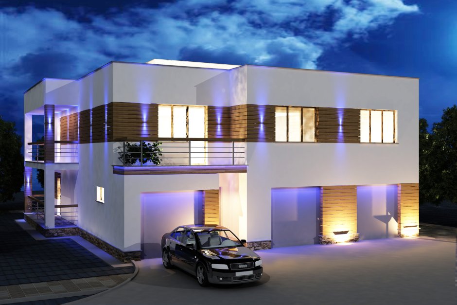 Освещение дома снаружи зарубежные проекты