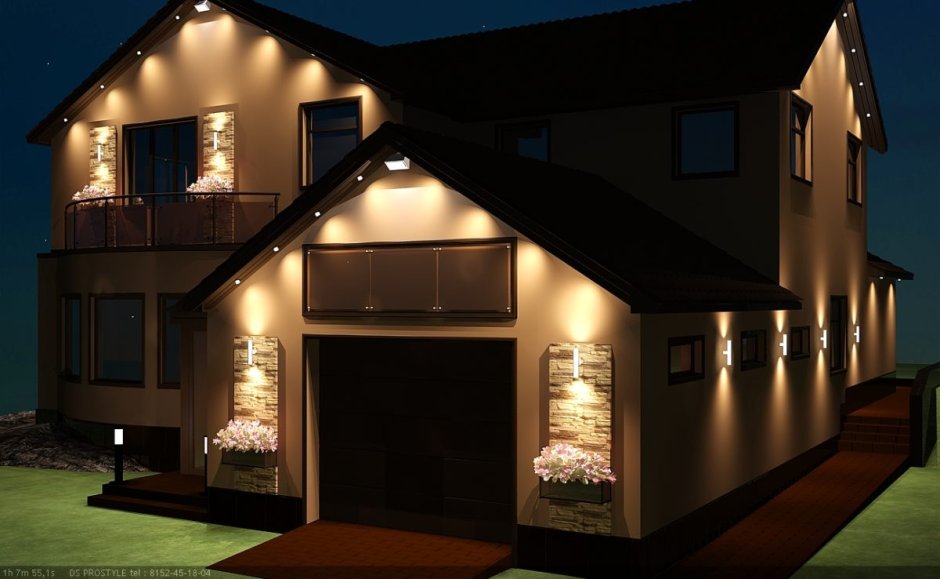Наружная подсветка домов