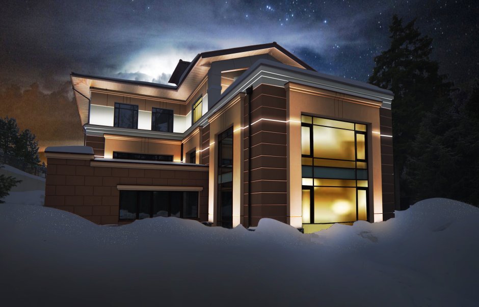 Архитектурная подсветка коттеджа