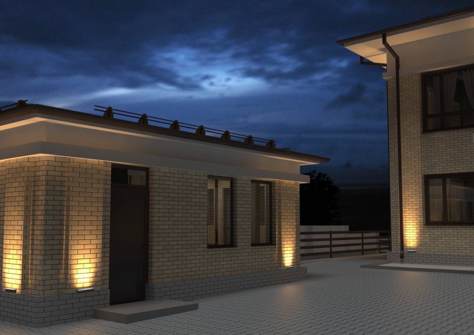 Освещение фасада дома