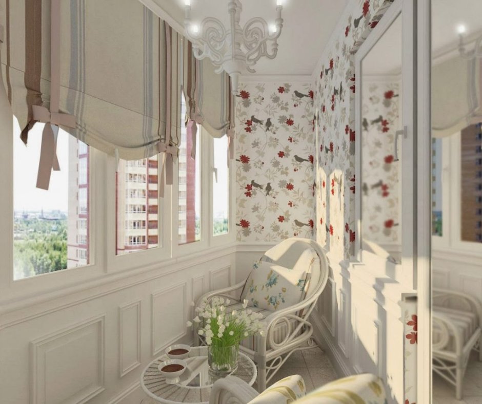 Занавески на лоджию в стиле Прованс