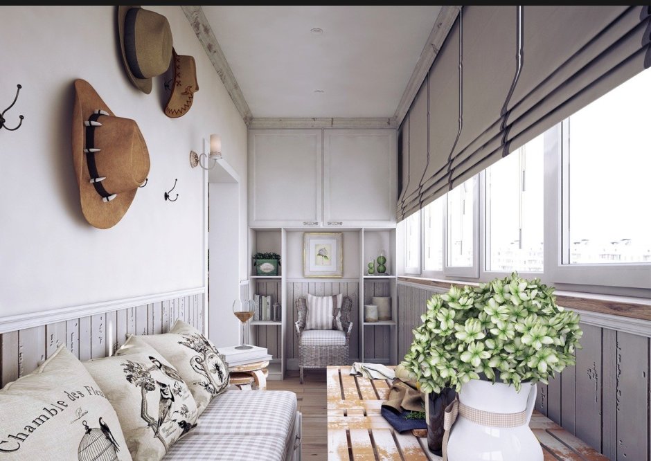 Интерьер балкона в стиле Прованс