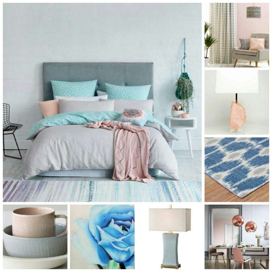 Сочетание синего цвета в интерьере