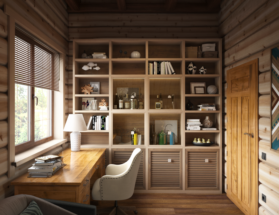 Интерьеры кабинета в загородном доме