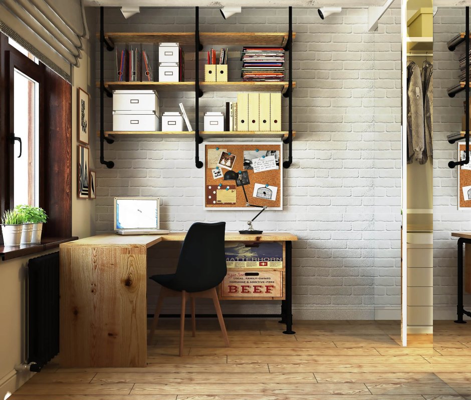 Рабочее место в стиле лофт