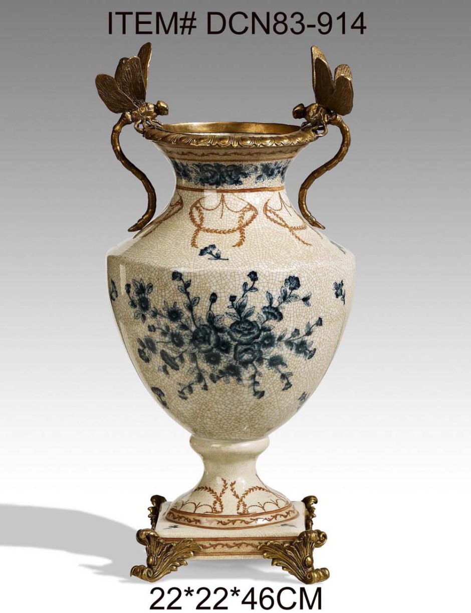 Ваза ангелы фарфор бронза 31g0960