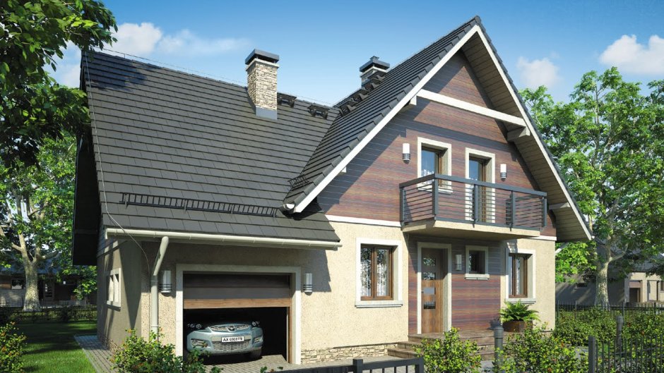 Дом 80 кв.м двухэтажный с мансардой из газобетона