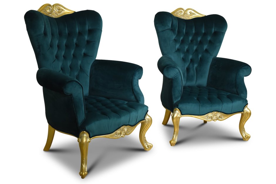 Изумрудный с золотом в интерьере