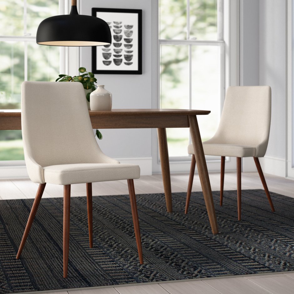 Modern Orange Upholstered Dining Chair Blueprint