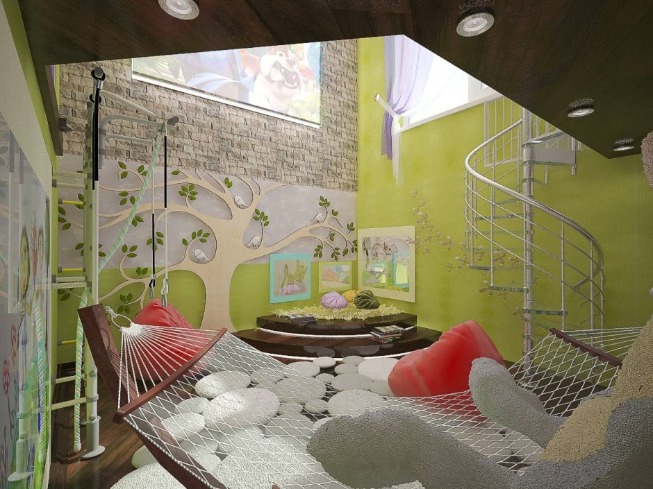Лофт в детском стиле комната игровая