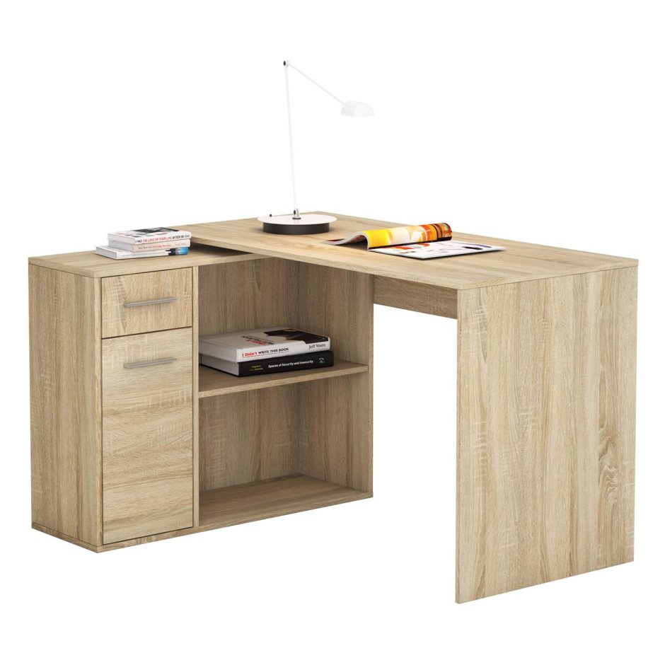 Угловой компьютерный стол дуб сонома