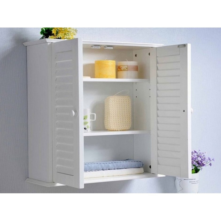 Пластиковый шкафчик для ванной комнаты навесной