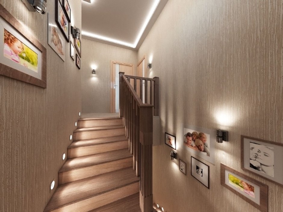 Освещение лестницы в частном доме