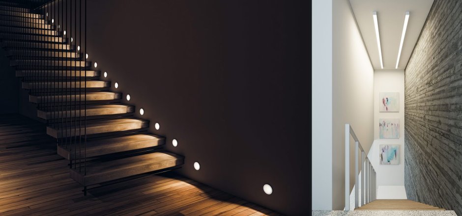 Точечные светильники для лестницы