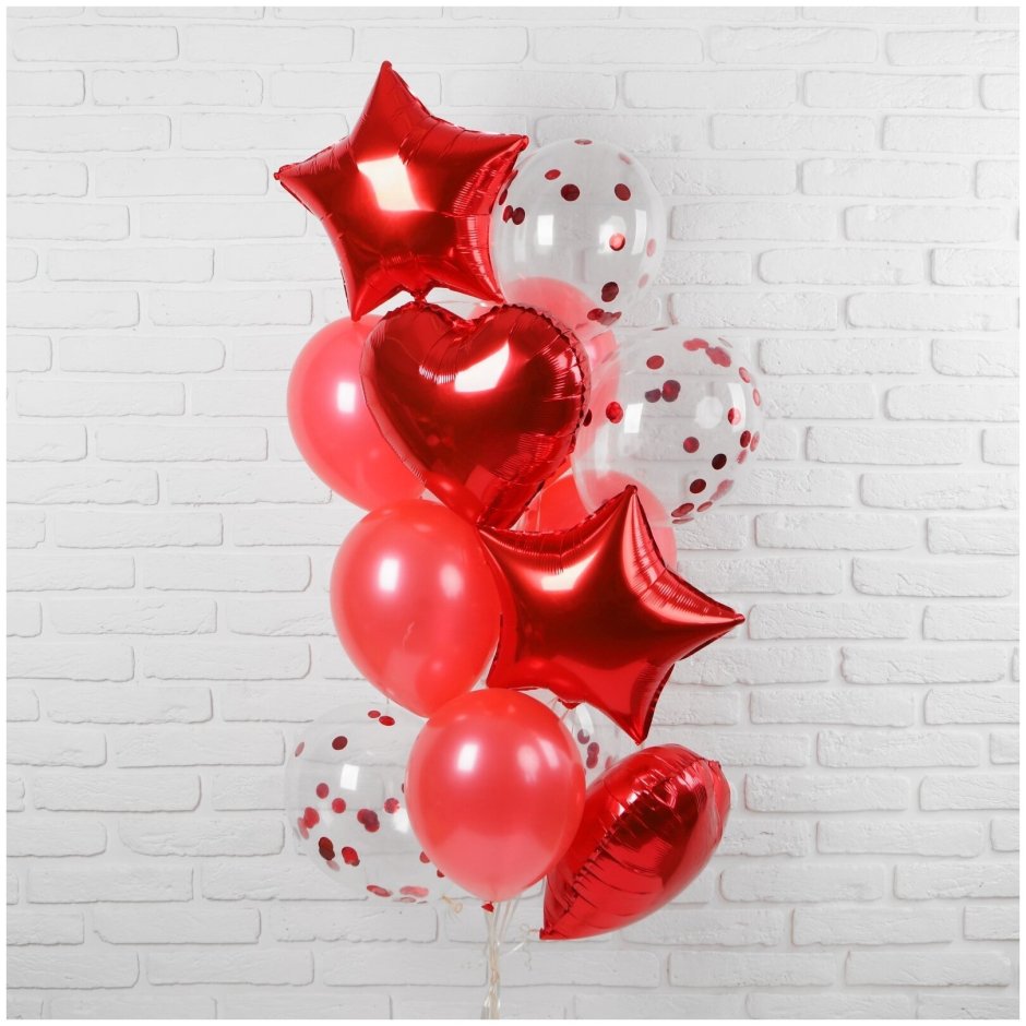 Фонтан из красных шаров