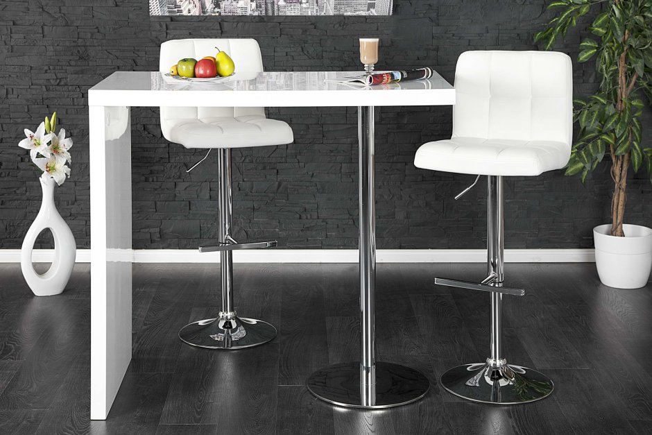 Барный стол круглый белый