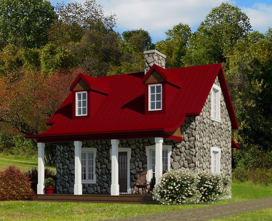 Дом красного цвета