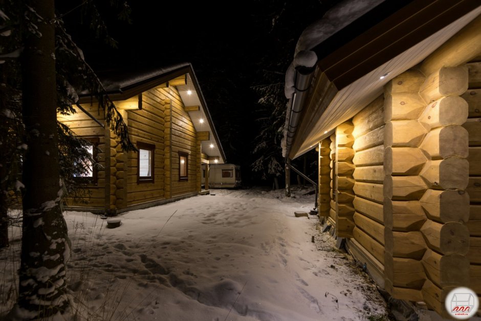 Подсветка деревянных домов