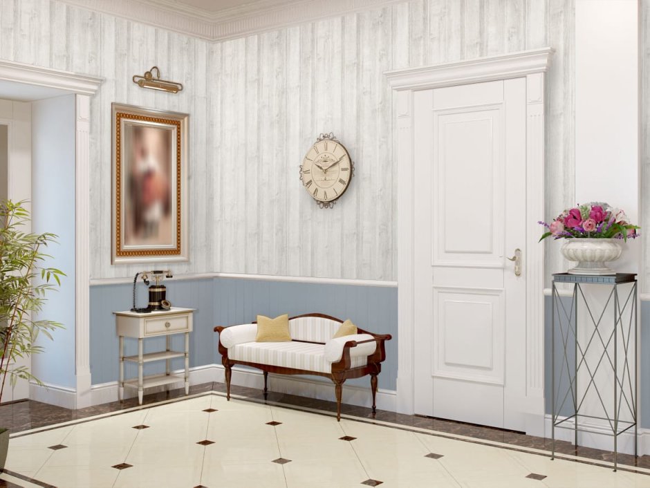 Панель Вайнскот синяя рейка 920*2440*3 мм