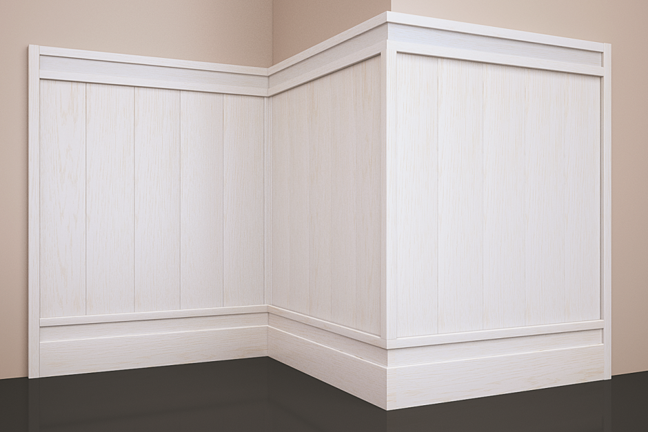 Белые стены молдинг снизу