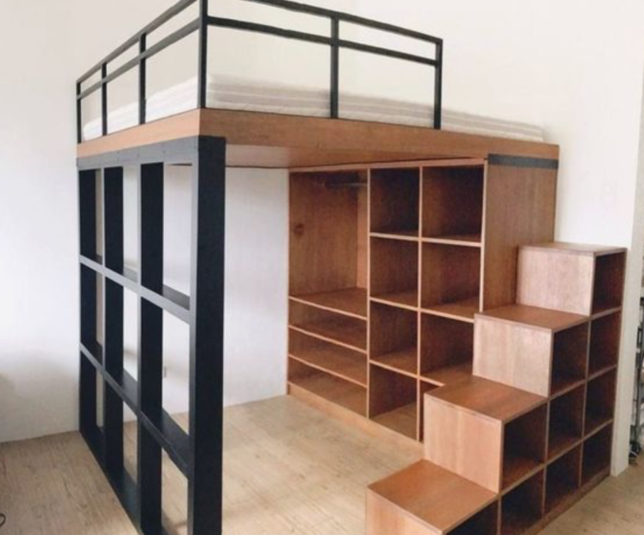 Кровать чердак над гардеробной