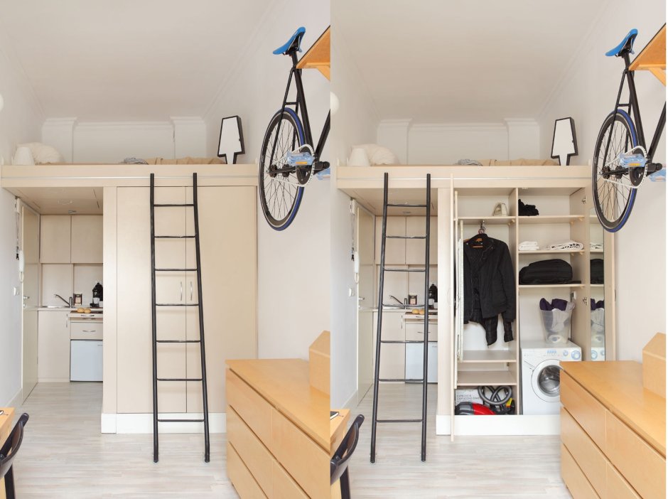 Гардеробная на антресольном этаже