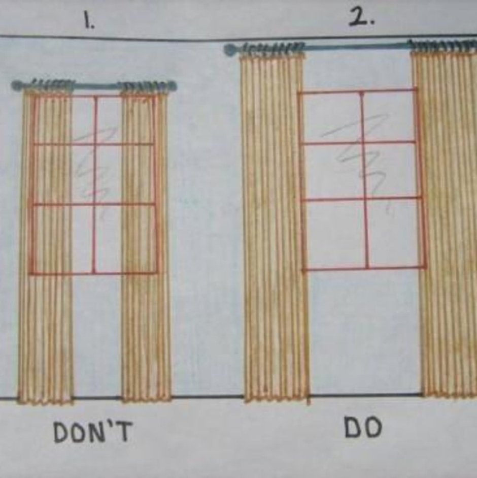 Высота крепления карниза для штор над окном