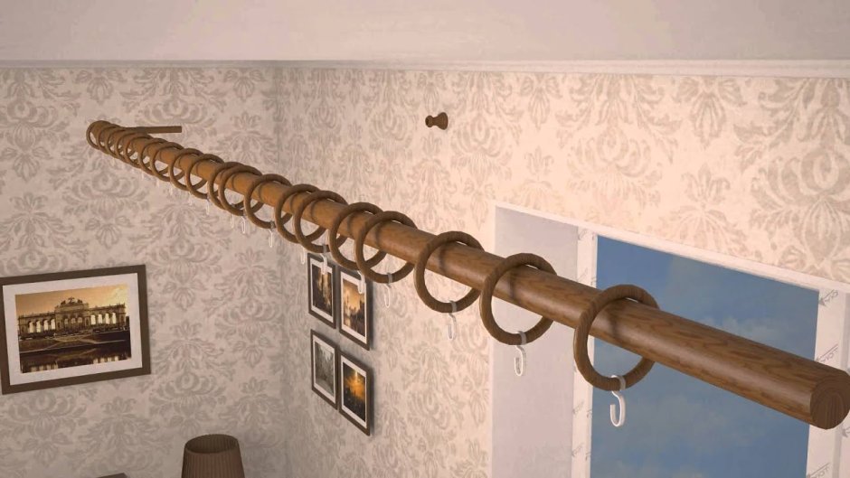Карнизы для штор между стенами