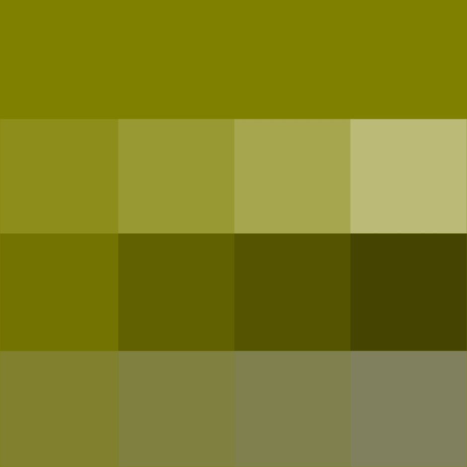 Палитра оттенков фисташковый олива