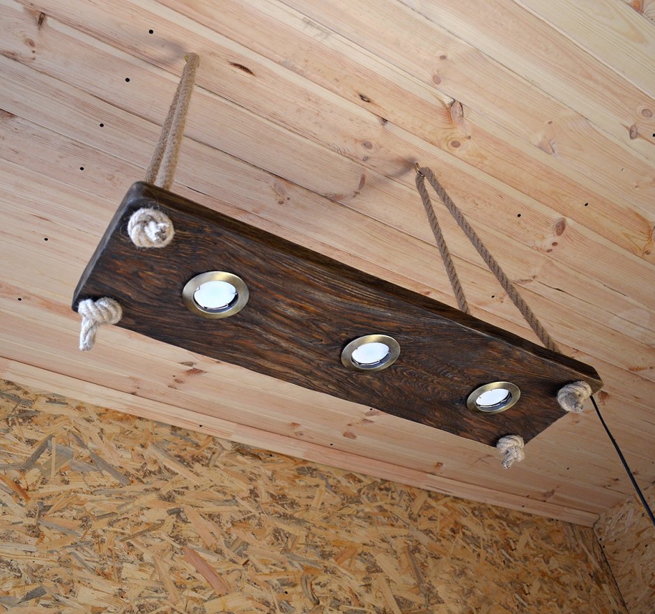 Лофт люстра из слэба