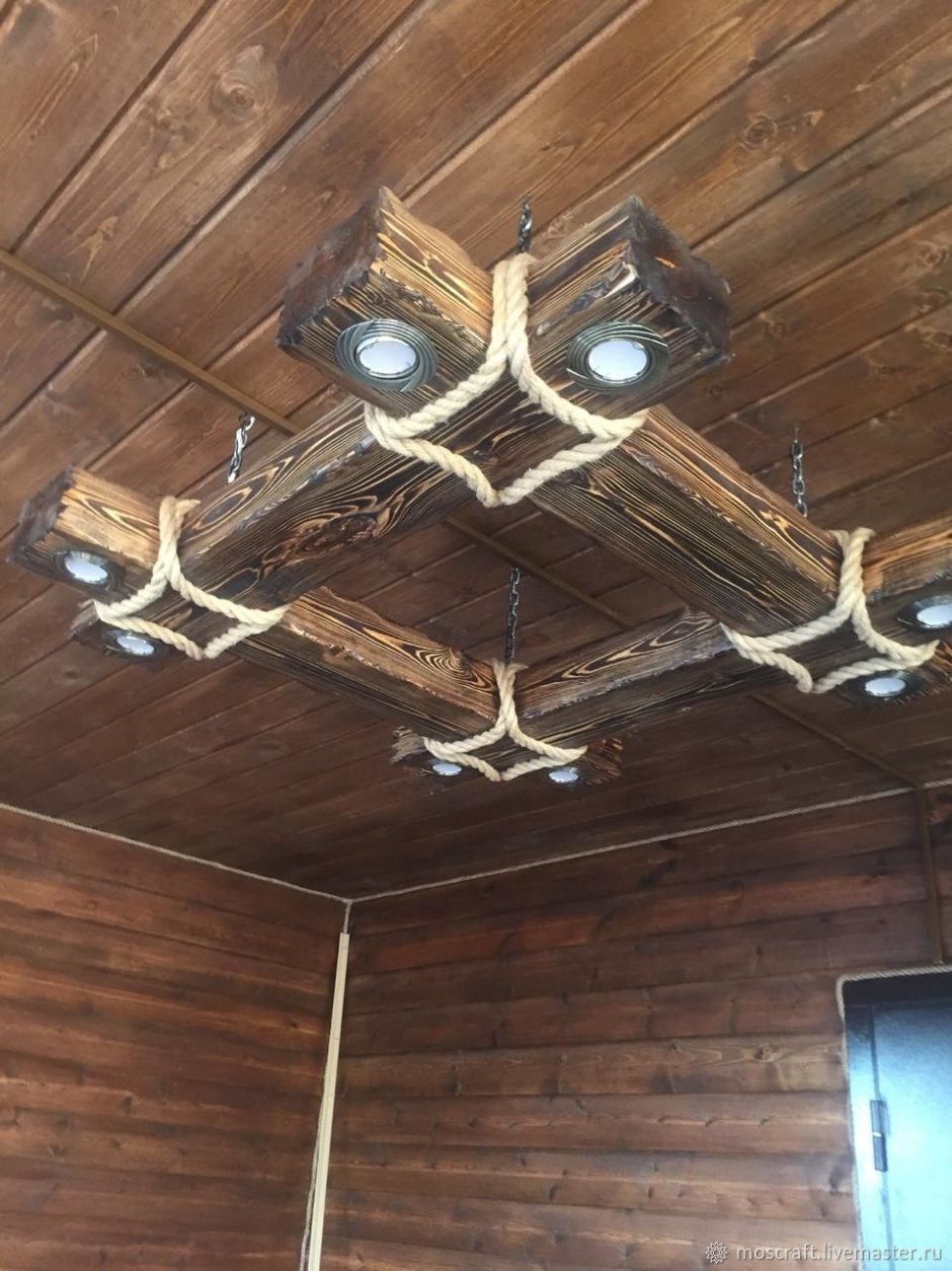 Деревянные люстры под старину