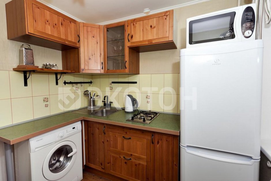 Кухня в 467 серии со стиральной машиной фото