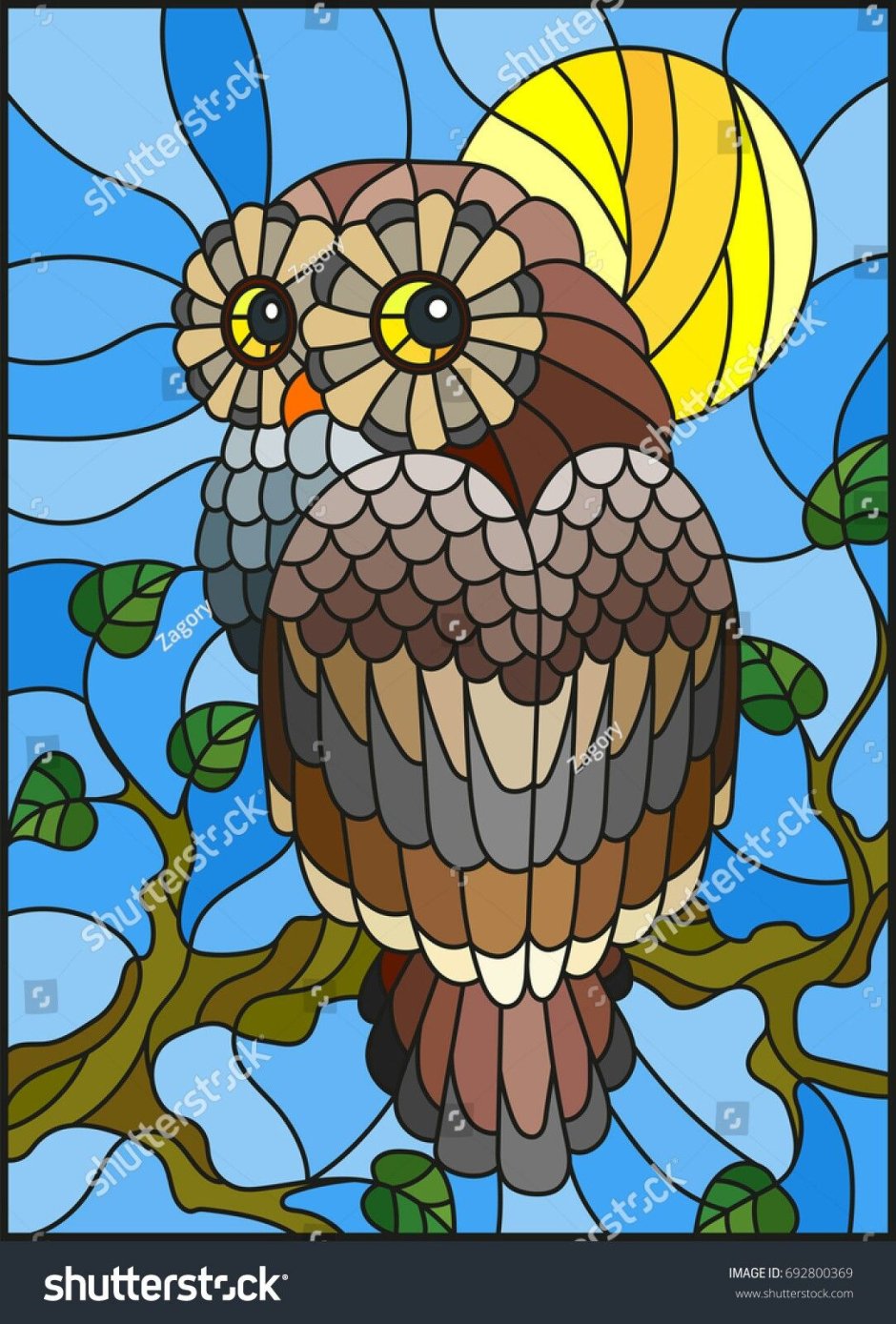 Стиль витража животное