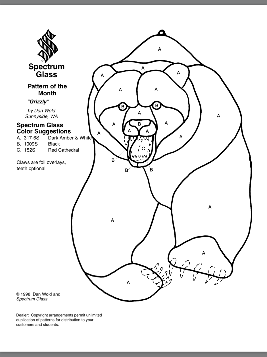 Витраж медведь шаблон