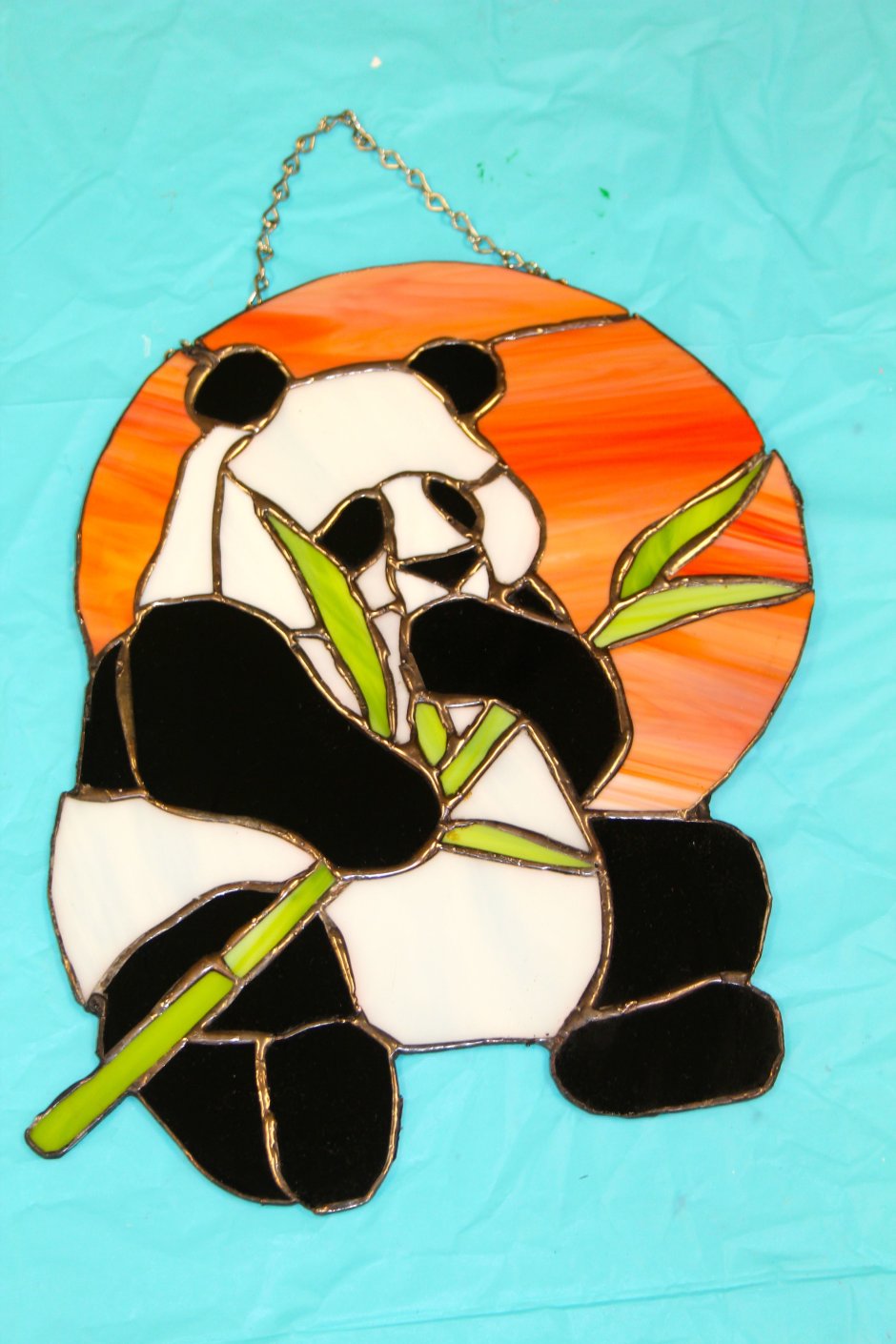 Панда в стиле витраж