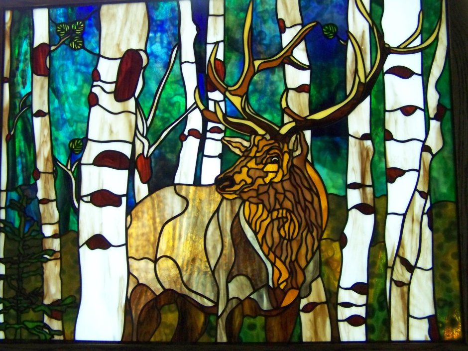 Витраж лес