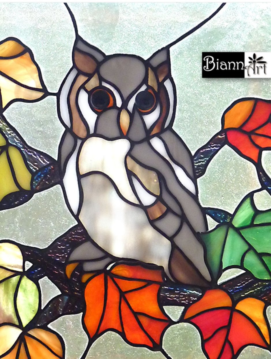 Витраж Тиффани Сова