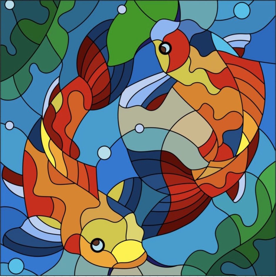 Витраж рыбки
