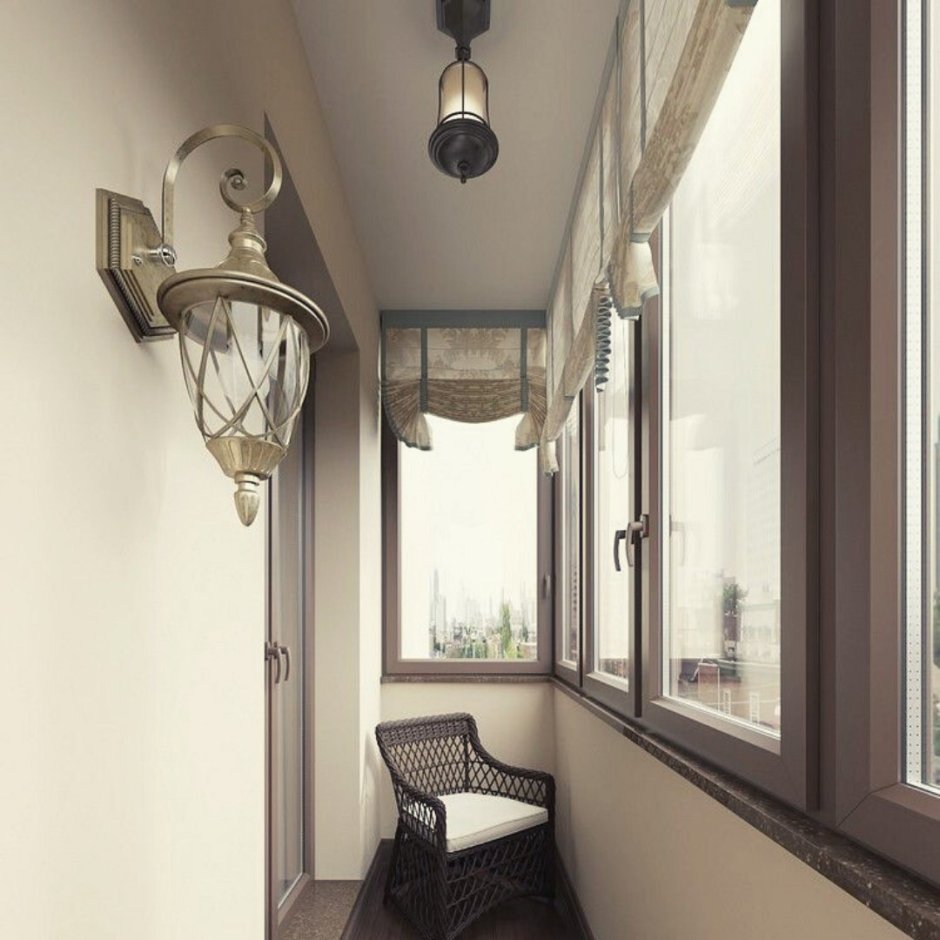 Коричневый балкон