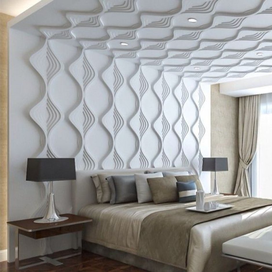 3д панели в спальне